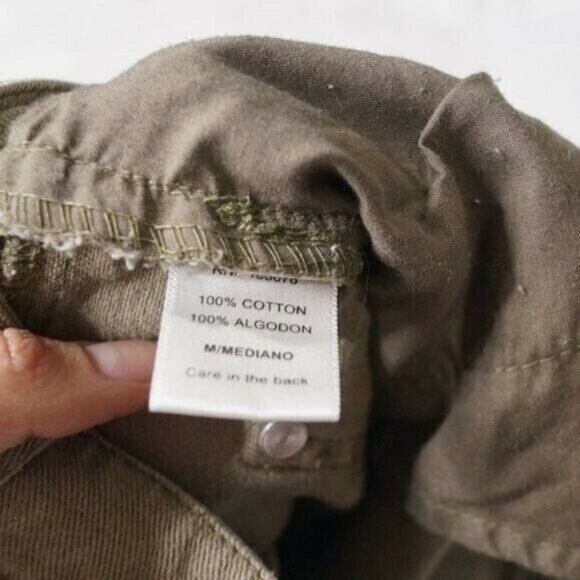 Olive Green Jean Shorts Cut offs Size M By Love Tree - Picture 4 of 8